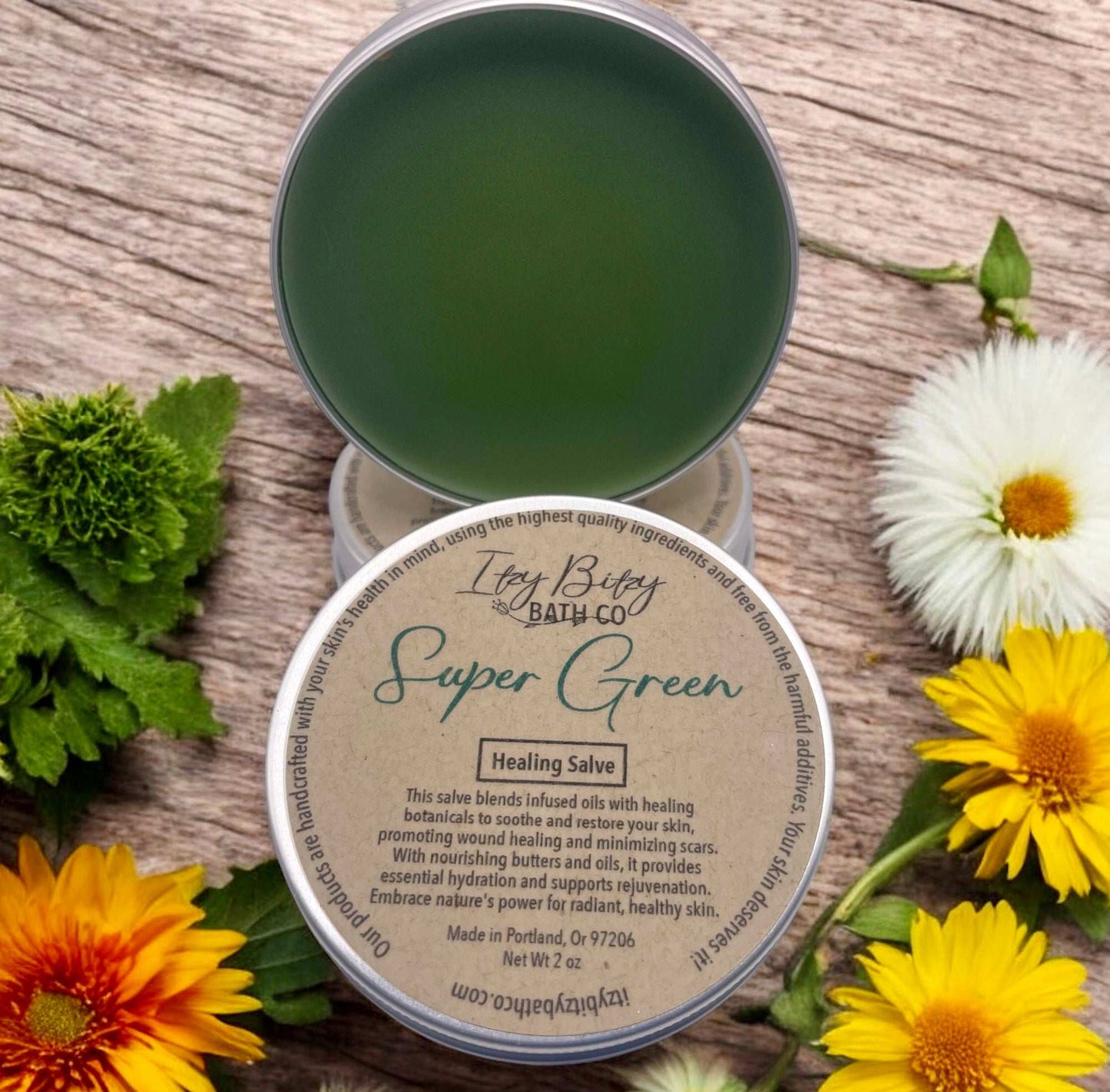 Super Green Healing Salve - Itzy Bitzy Bath Co