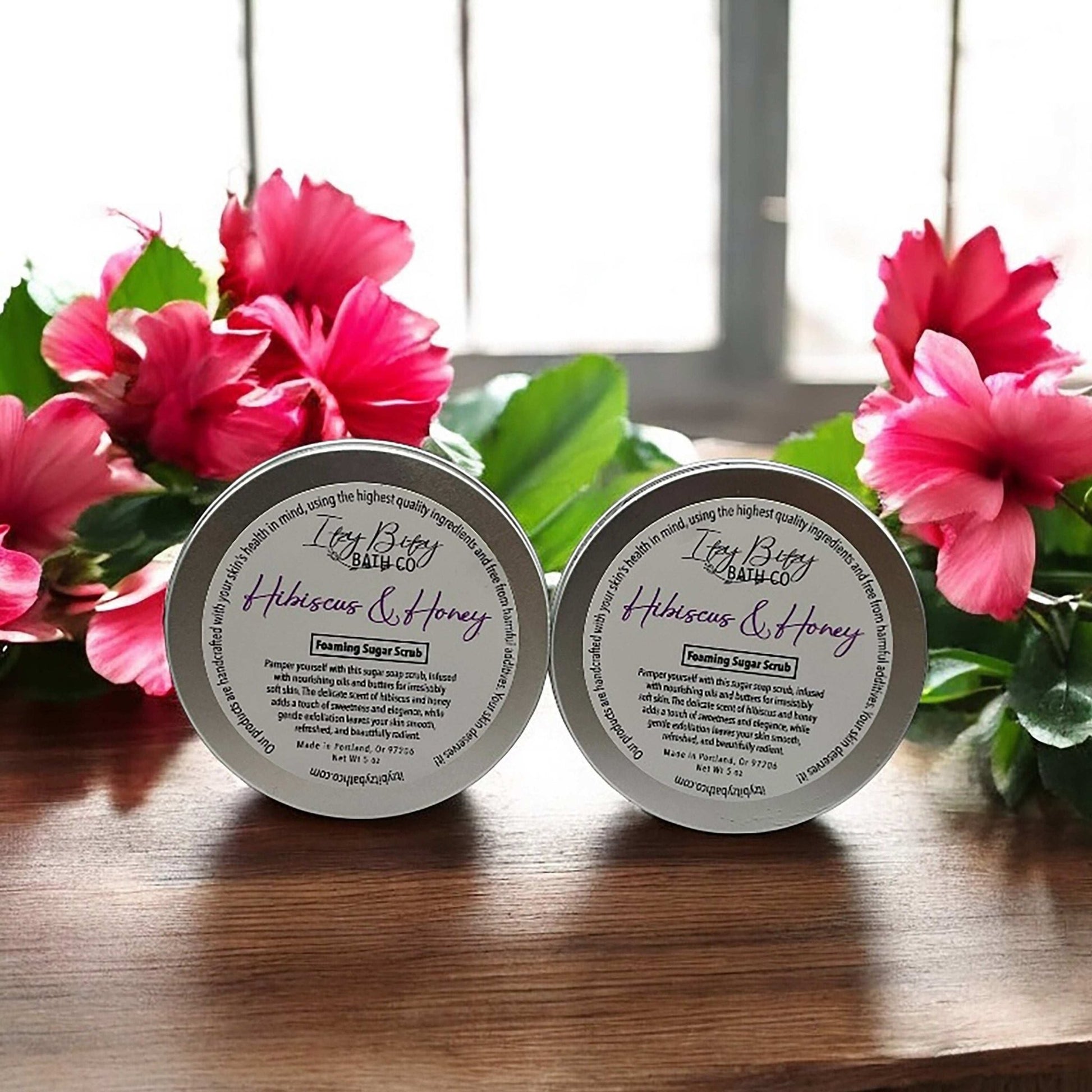 Hibiscus & Honey Sugar Scrub - Itzy Bitzy Bath Co