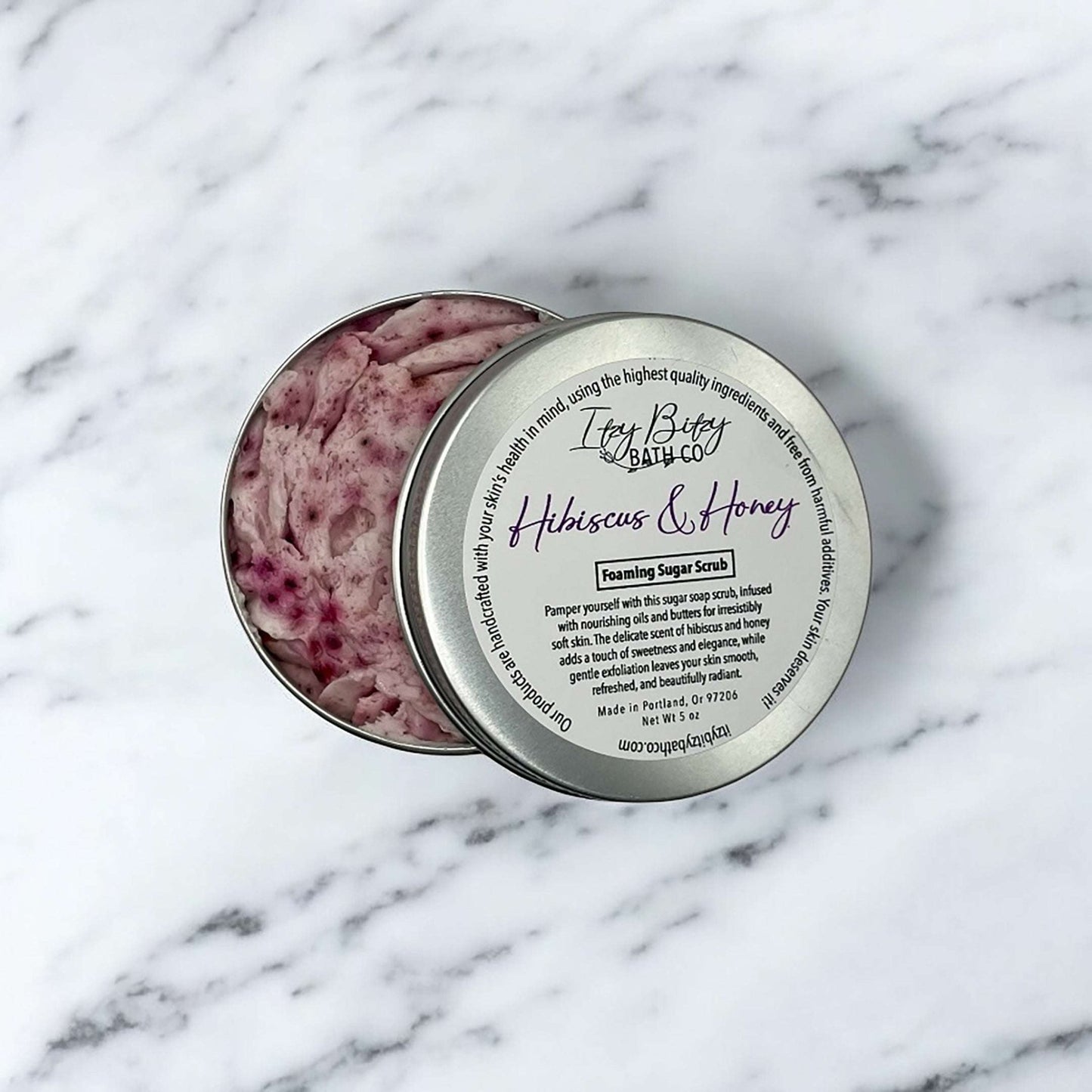 Hibiscus & Honey Sugar Scrub - Itzy Bitzy Bath Co