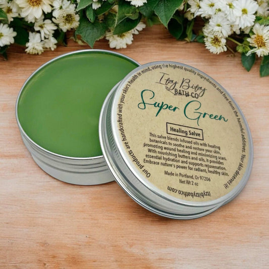Super Green Healing Salve - Itzy Bitzy Bath Co